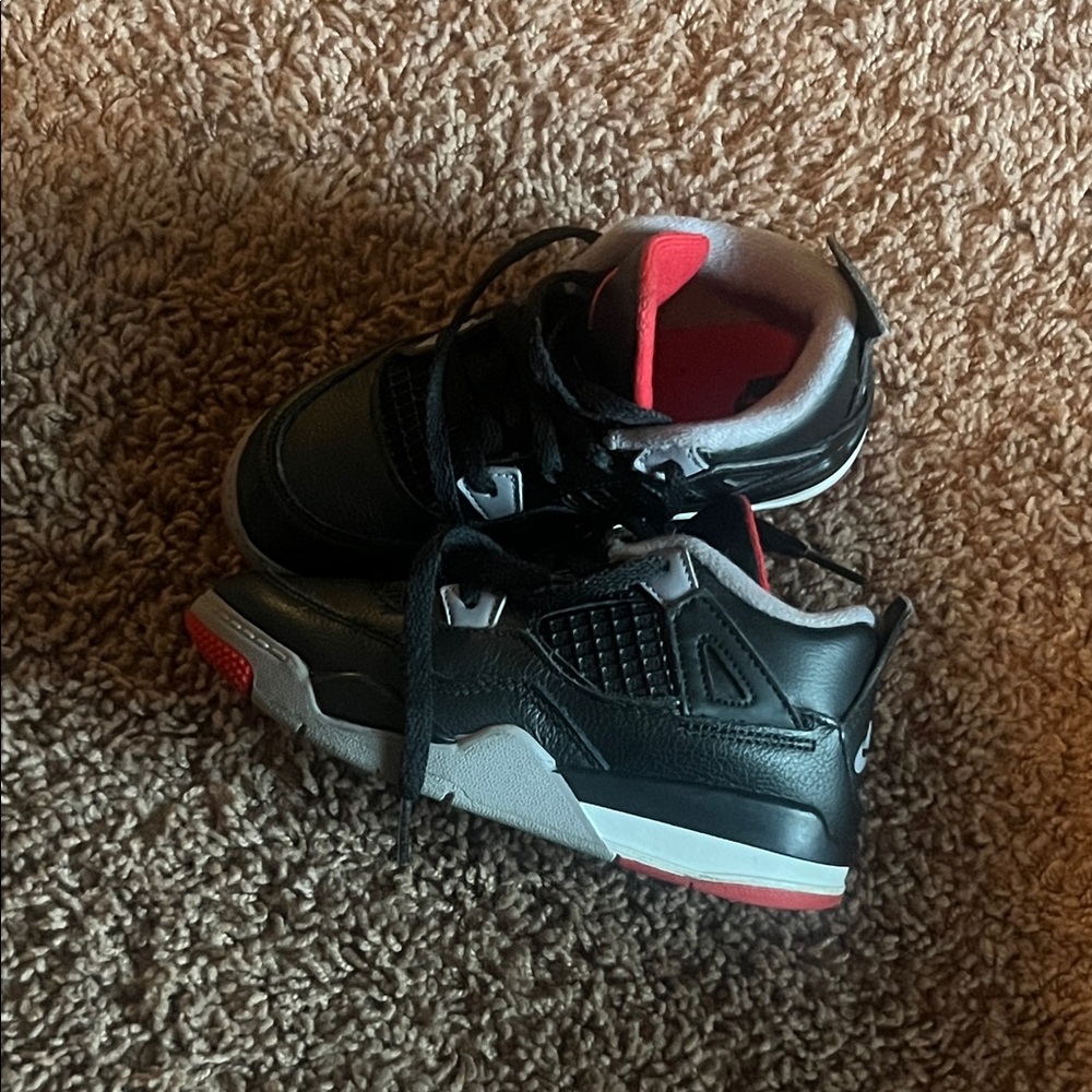 Jordan Kids Black and Red Sneakers